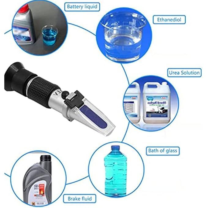 MXGZ ANTIFREEZE REFRACTOMETER CAR COOLANT TESTER REFRACTOMETER ATC FUNCTION ETHYLENE/PROPYLENE GLYCOL BATTERY FLUID TESTER FOR CHECKING AUTOMOBILE ANTIFREEZE SYSTEMS - Image 3